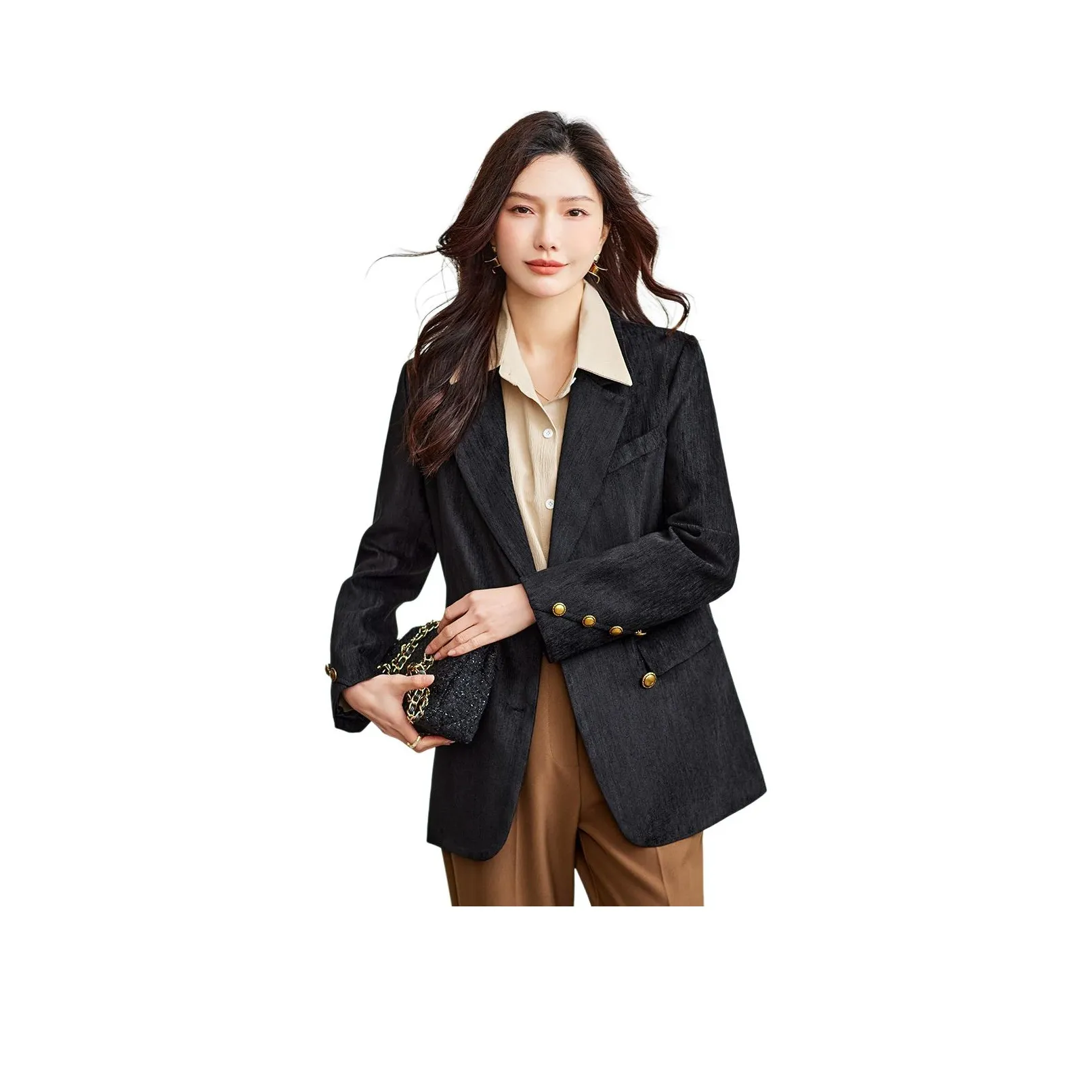 TERRE BLEUE Весенний Осенний Бизнес Костюм Свободного кроя Женский