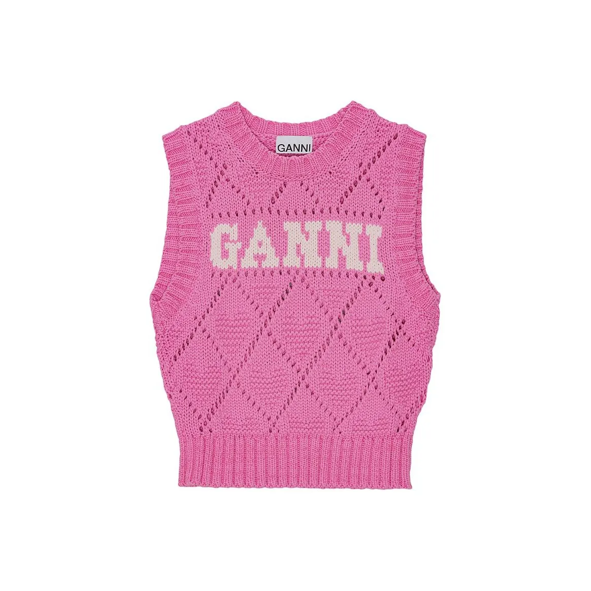 GANNI Logo Intarsia Knit Vest