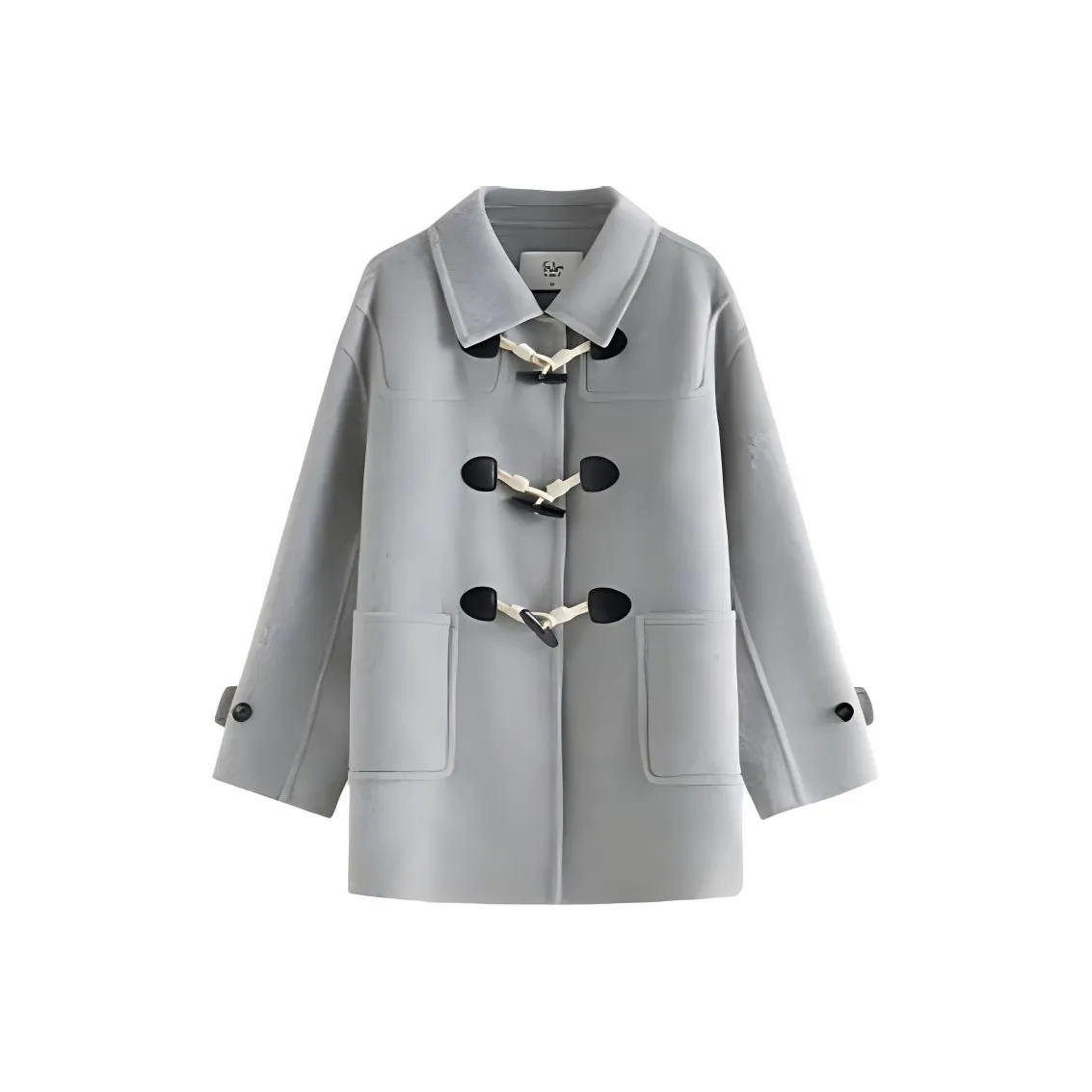 FANSILANEN Преппи стиль Коровья кожа Длинный Двойной сторону Шерстяное пальто Женское