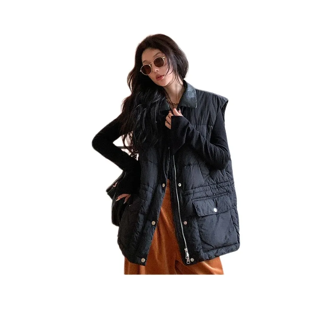 NANING9 Черные Женские Жилеты