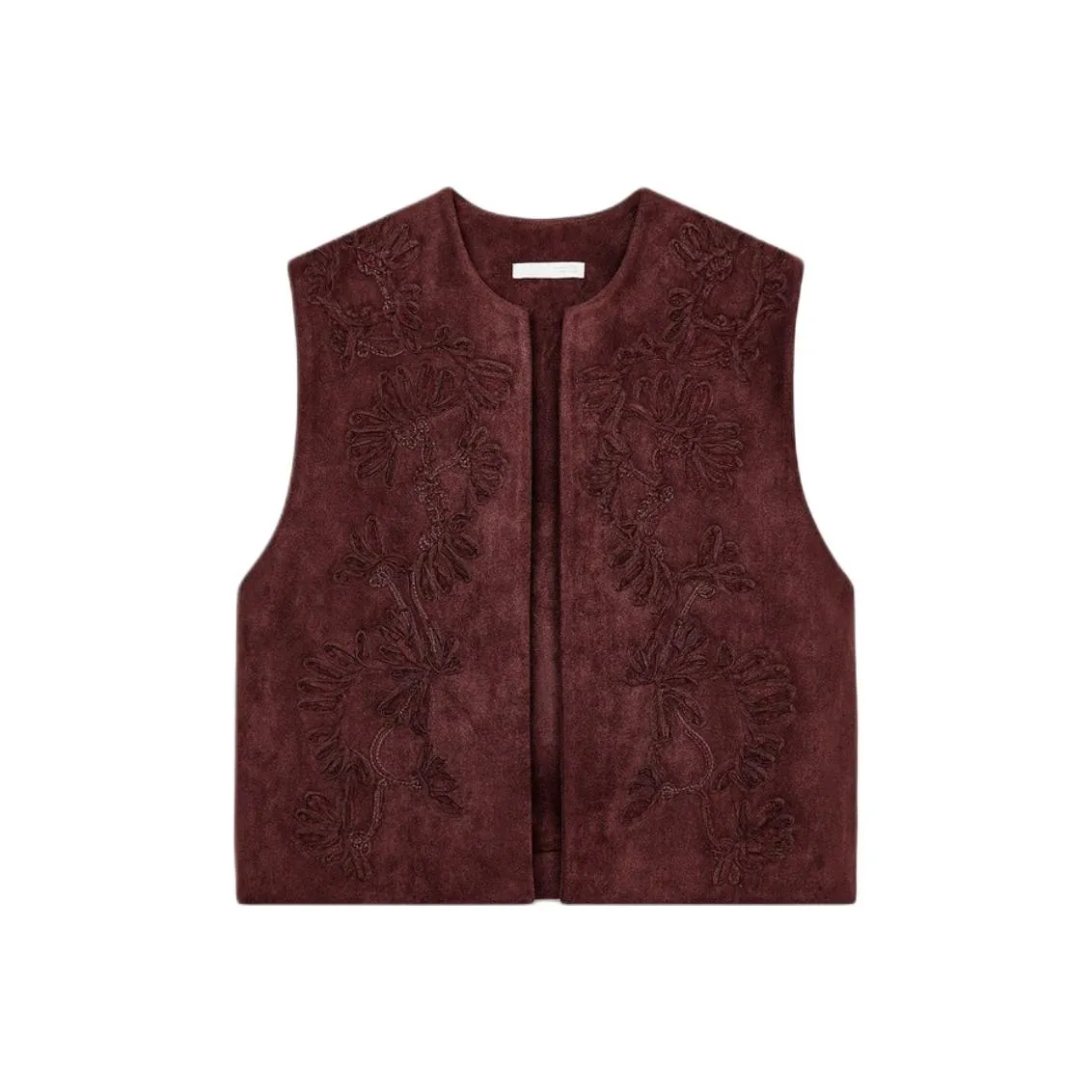 ZARA Vests Women's Burgundy Red