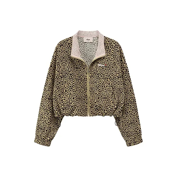 CHUU Укороченная куртка женский желтый леопард с принтом