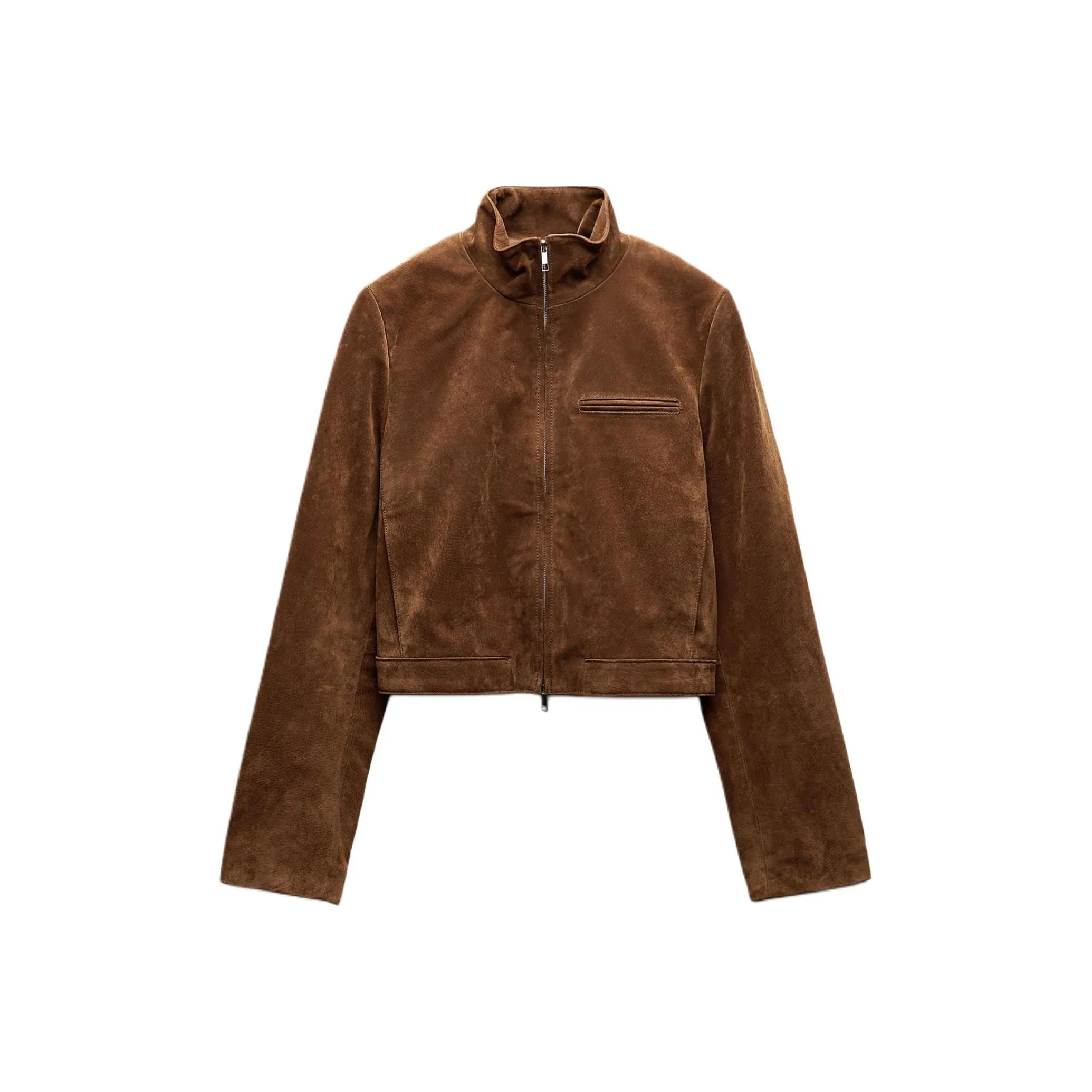 ZARA Trf Leather Jacket Women's Brandy