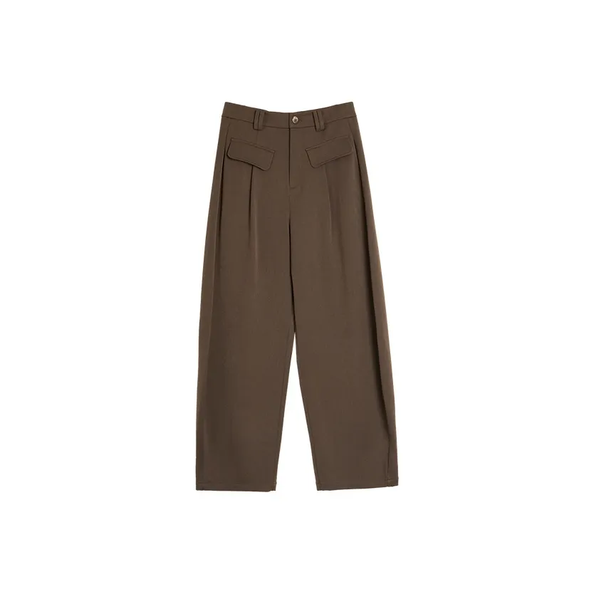 ELLE Повседневные брюки женские темно-коричневый