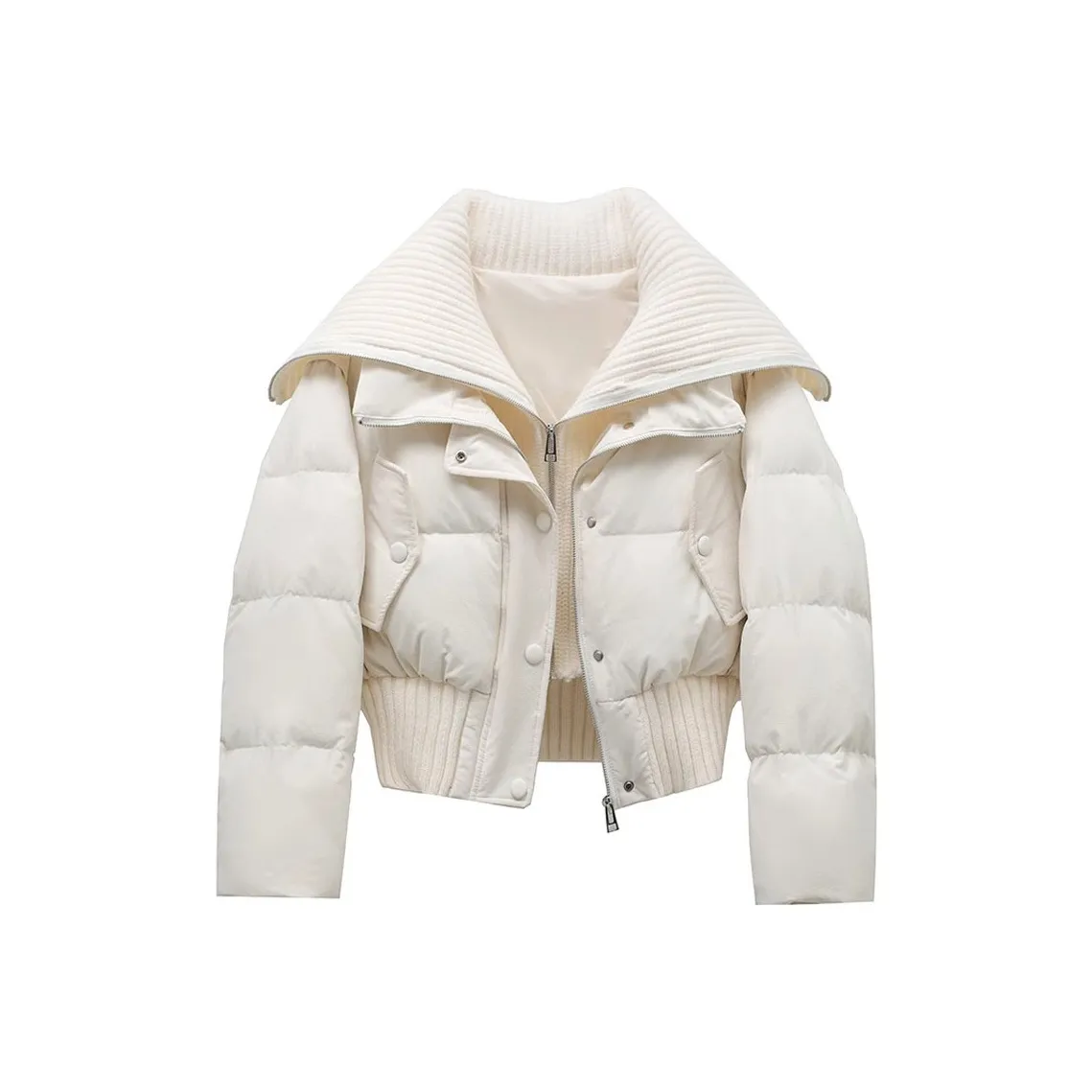 PAIN OR PLEASURE Puffer Jacket Women's Ecru