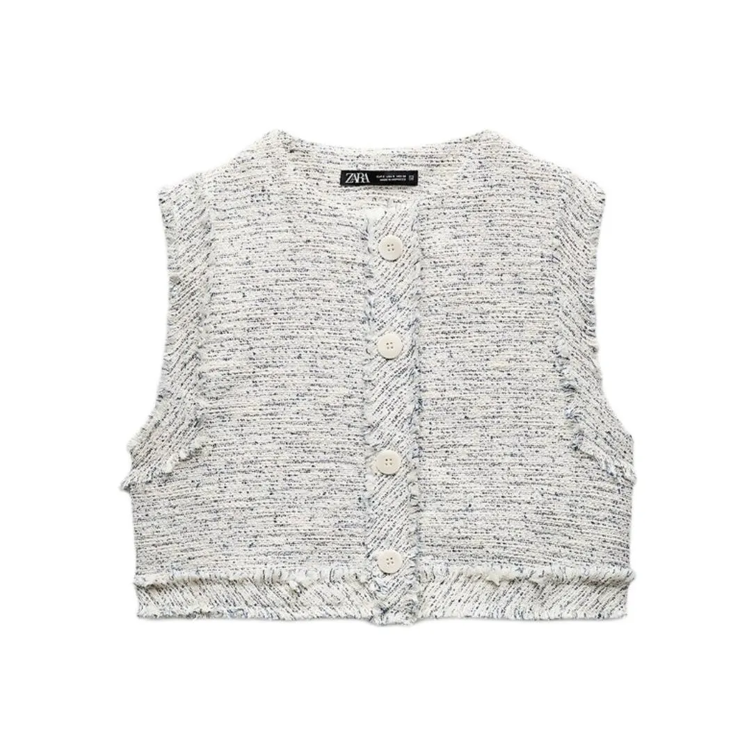 ZARA Жилет Женские Телесный Морской Синий