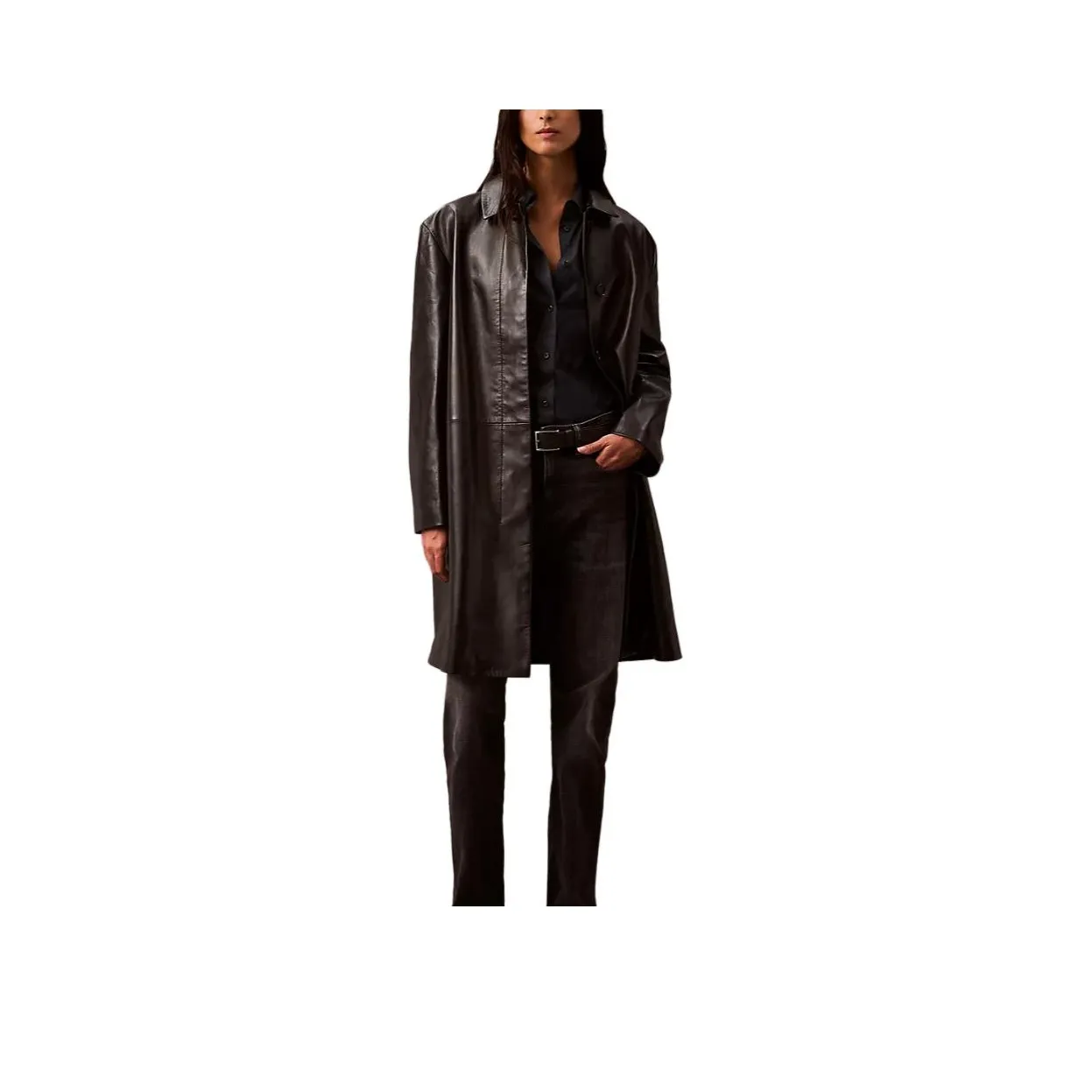 Calvin Klein Leather Jackets Women's Black