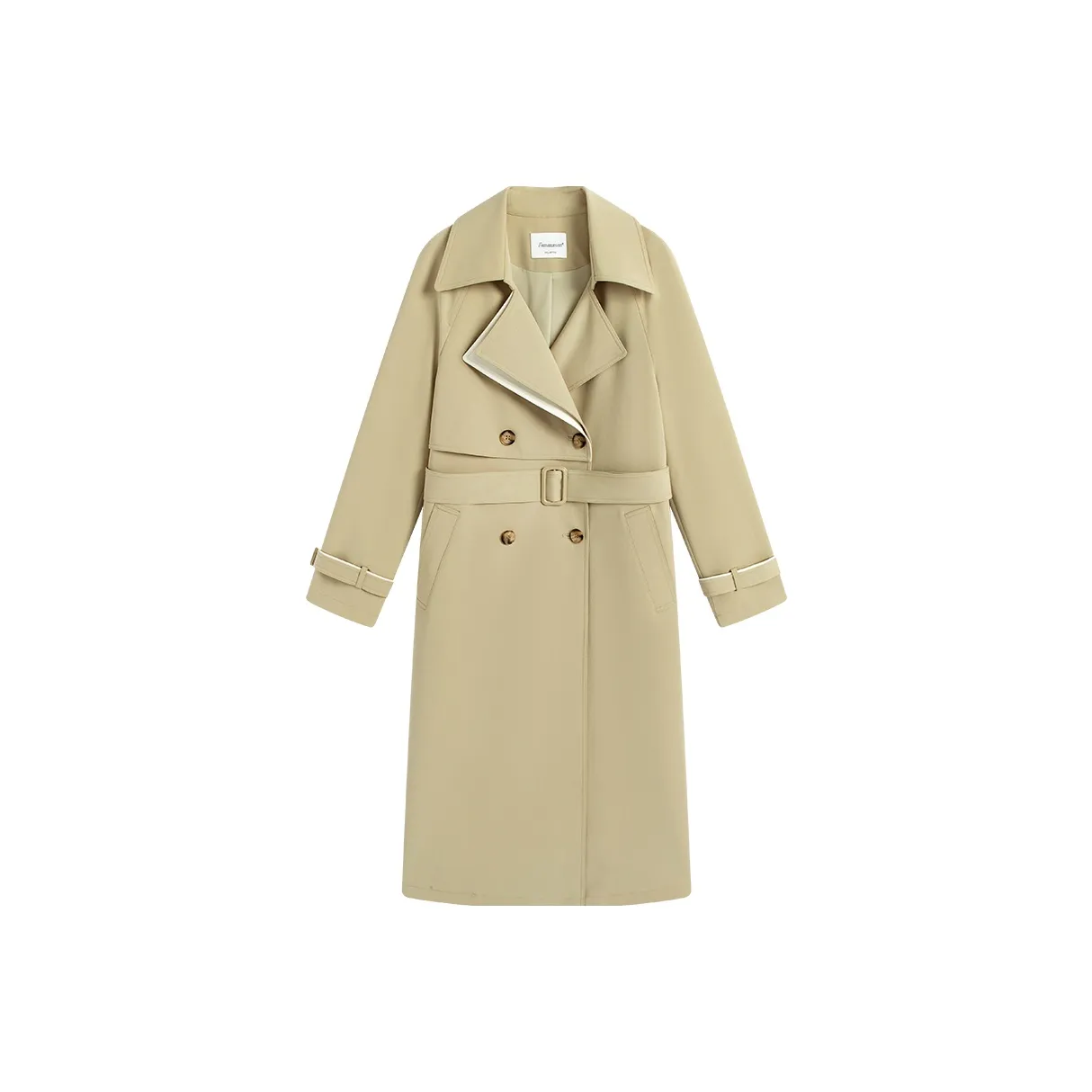 Famanxuan Trench Coat Women's Classic Khaki