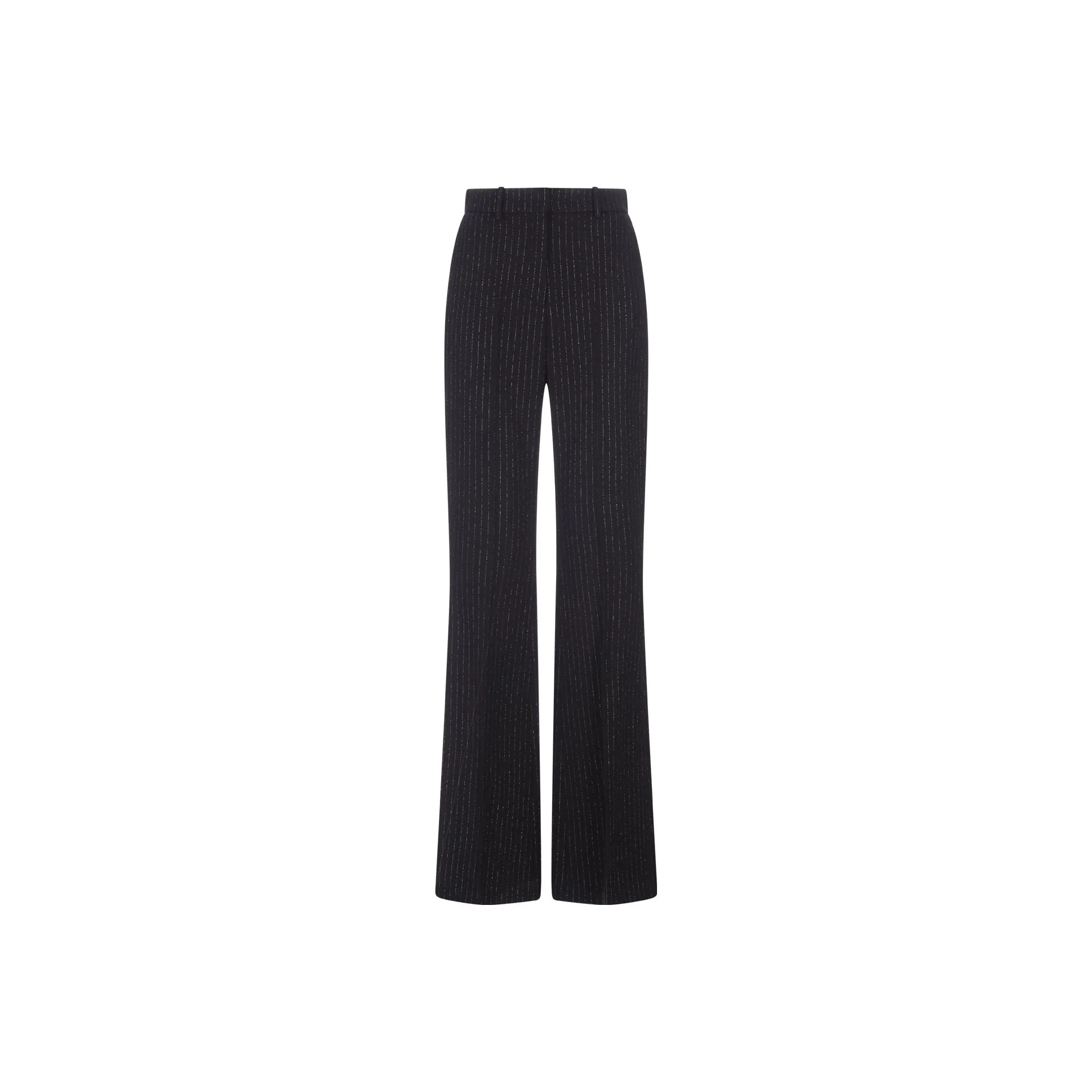 BALMAIN High Waist Lurex Striped Trousers