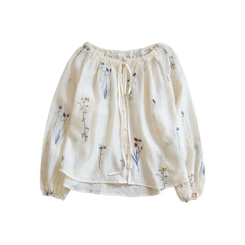 LONGMEI Кремово-абрикосовые Женские Рубашки