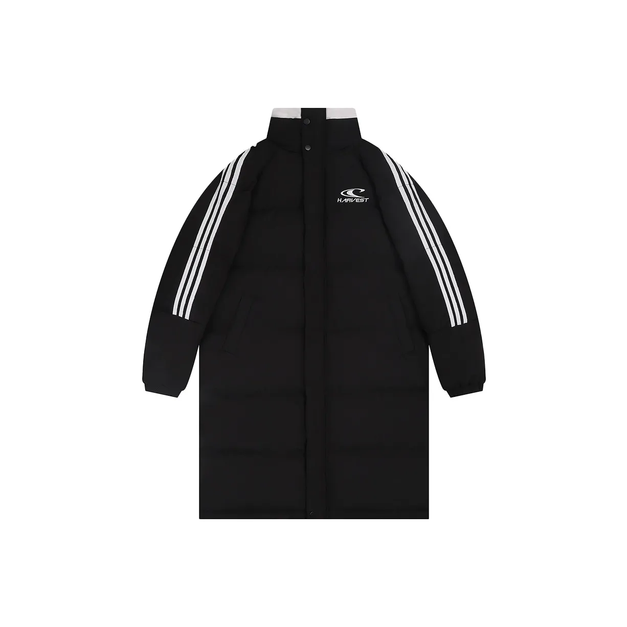PAZZO Fashion Loose Fit Versatile Stripes Long Puffer Jacket Unisex