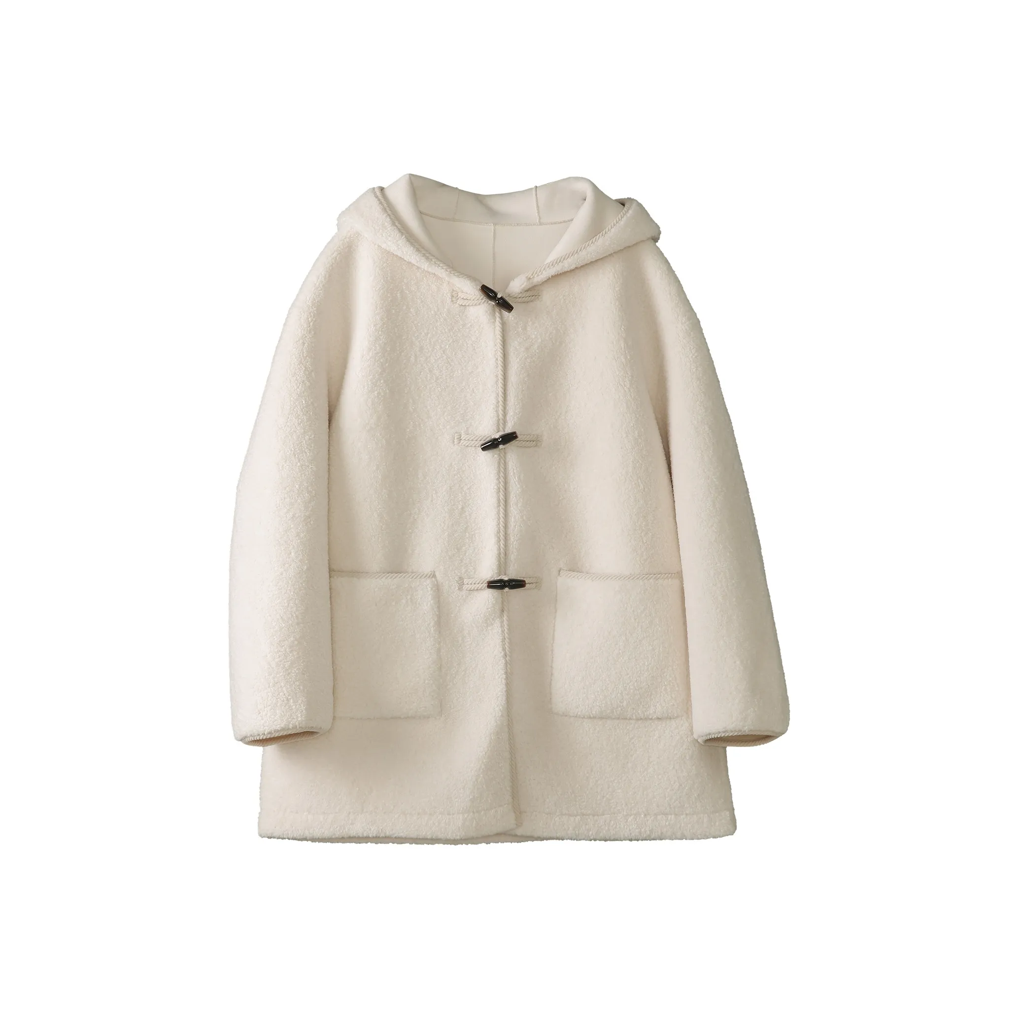 Fstudio Korean Style Laid Back Comfort Hooded Coat Women's White