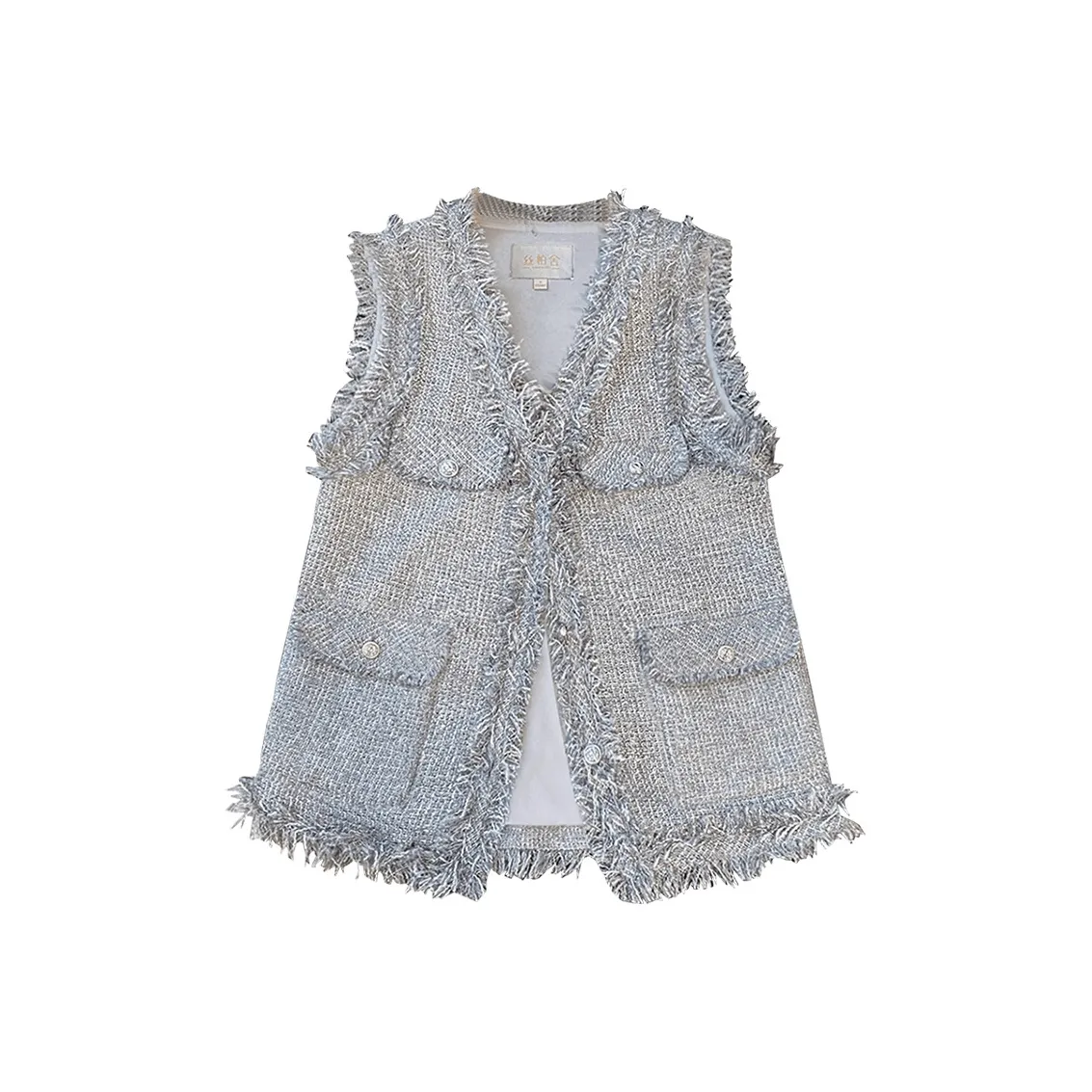 SIBAISHE Жилет Женский Светло-Серый