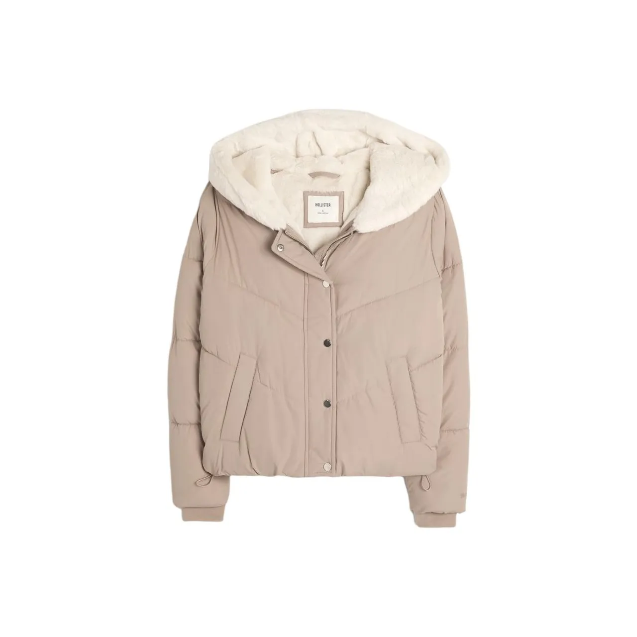 Hollister Puffer Jacket Women's Driftwood Color