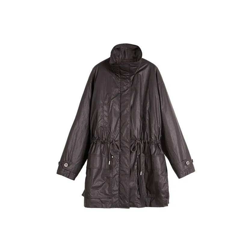 ELLE Хлопковый пуховик женский темно-коричневый