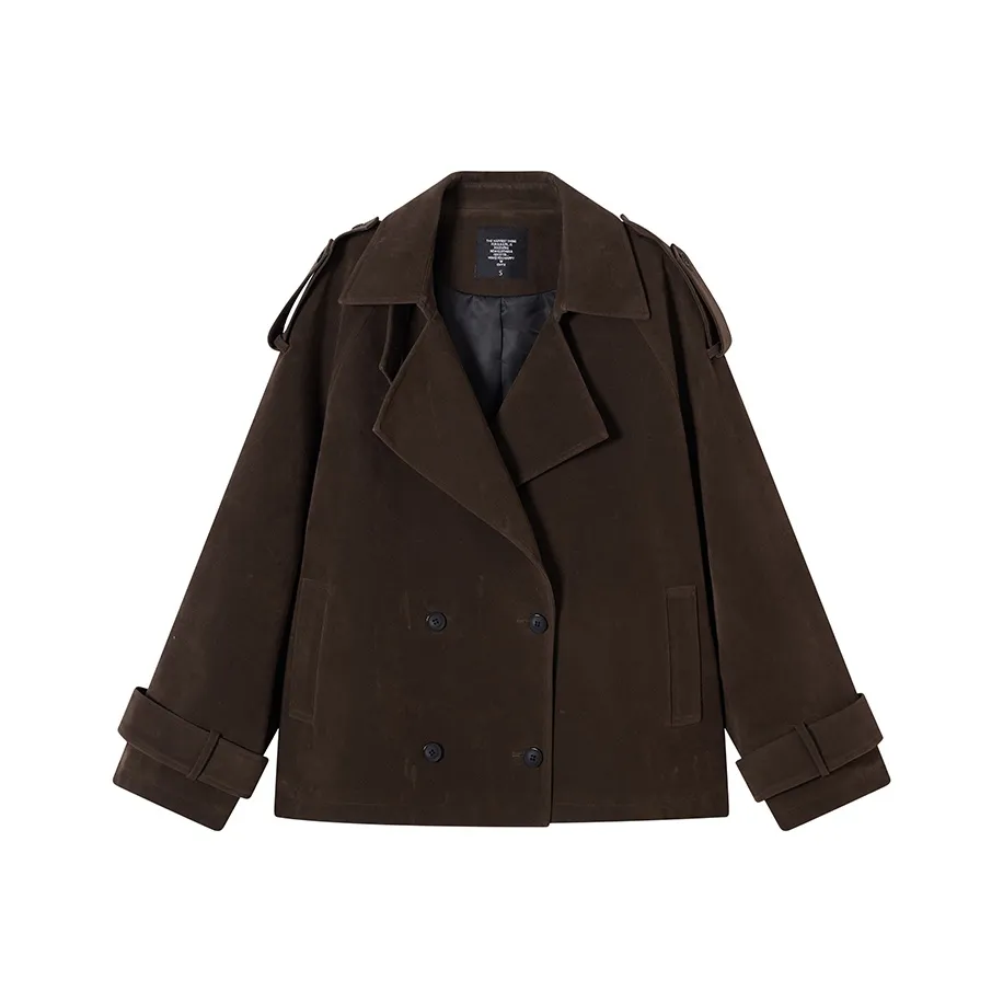 Ouyang Тренчкот Женский Шоколадный Коричневый