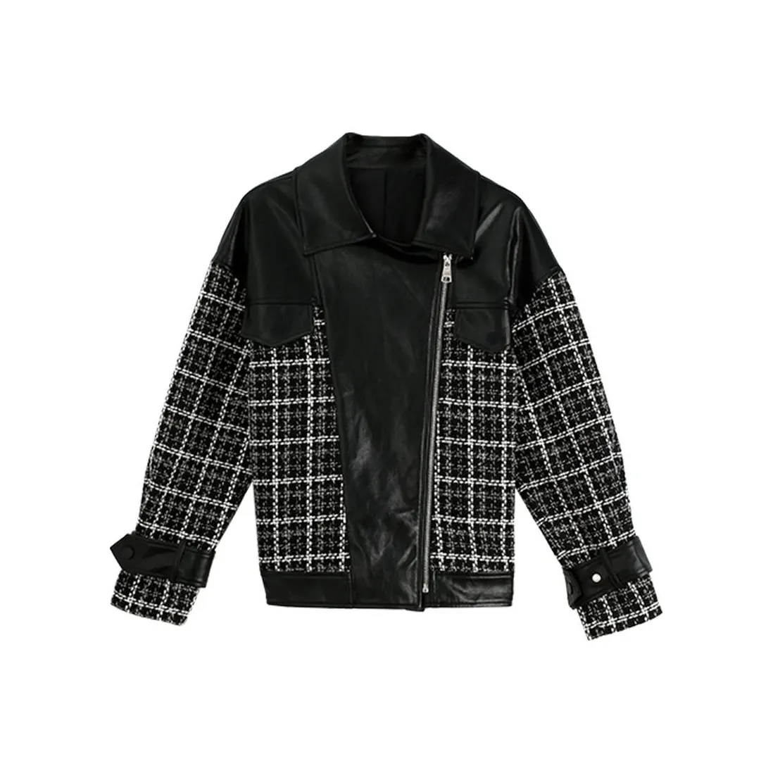 IHIMI Черные Женские Кожаные Куртки