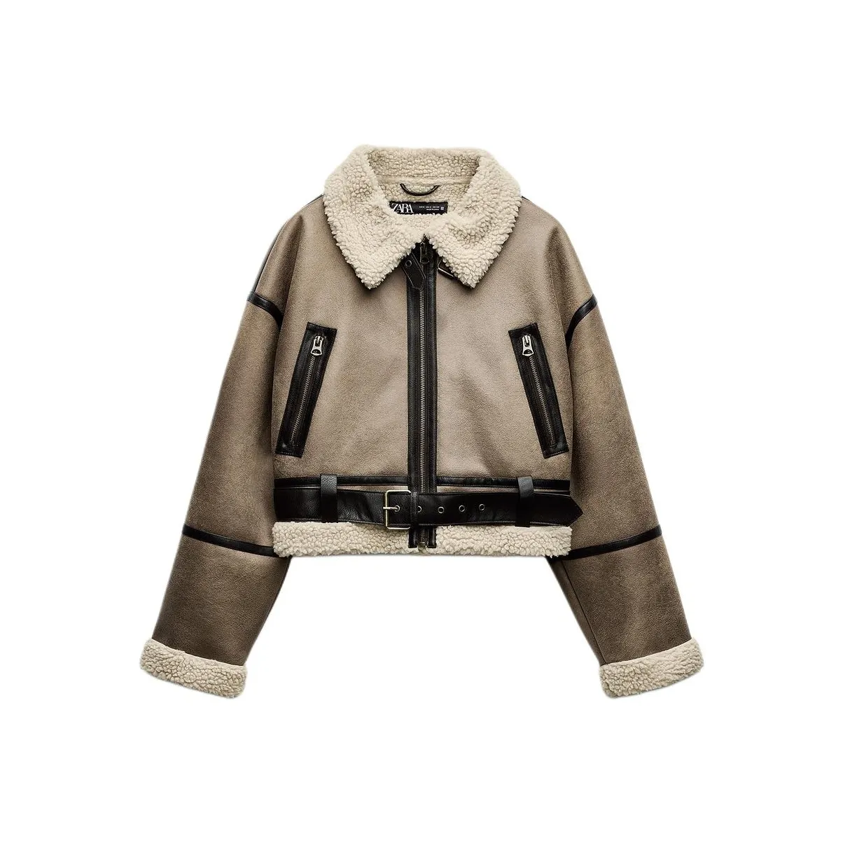 ZARA Velvet feel Coat Women's Mink