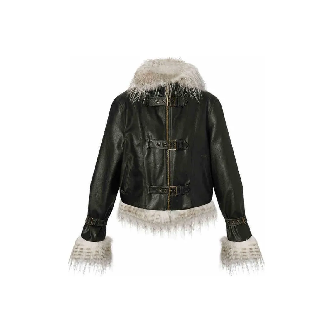 LA CRAWFISH Кожа Куртка Женская Черная