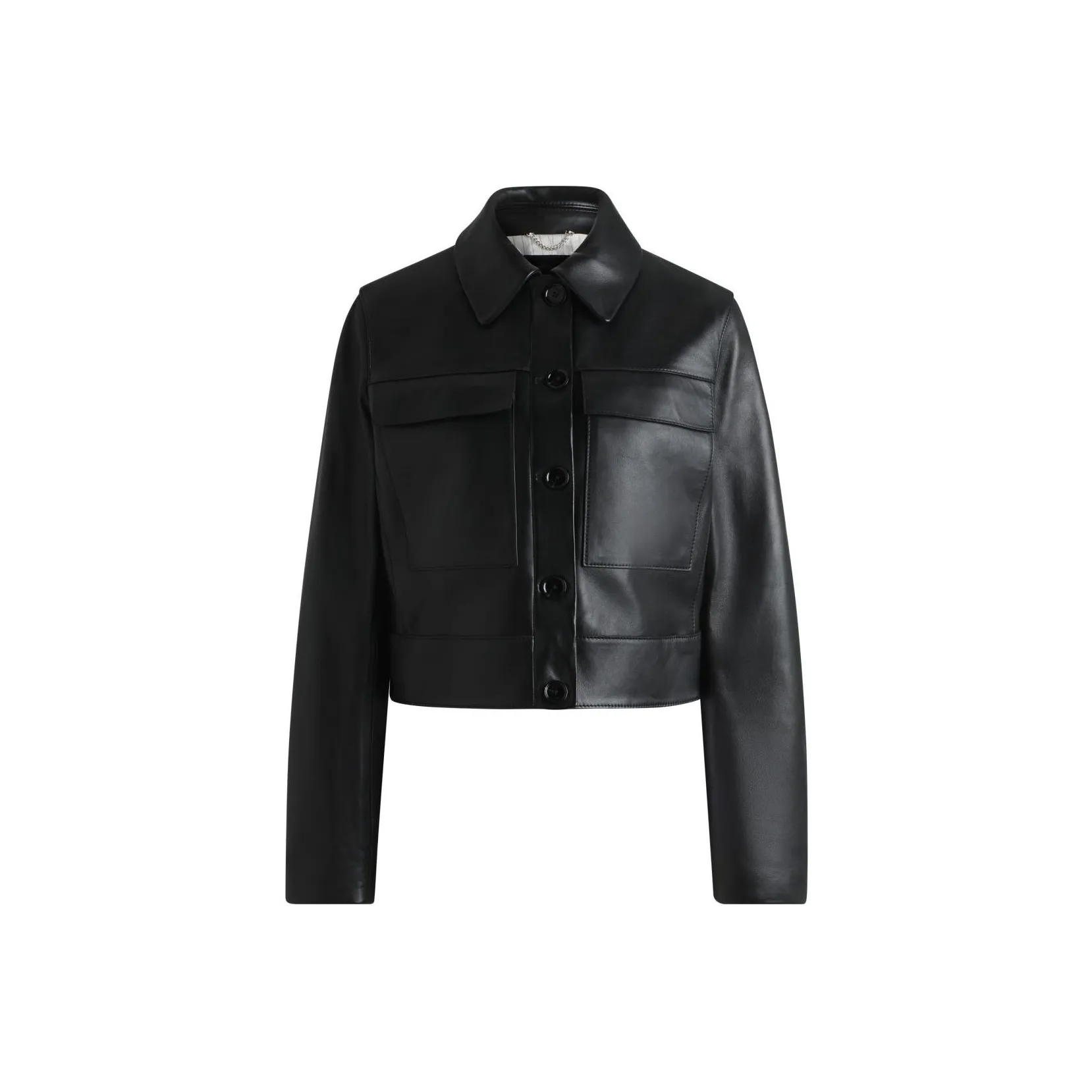 HUGO BOSS Cropped Leather Jacket