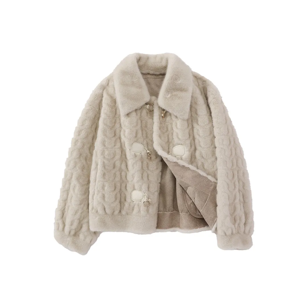 XIANGYING Бархат Feel Пальто Женские Овсяный