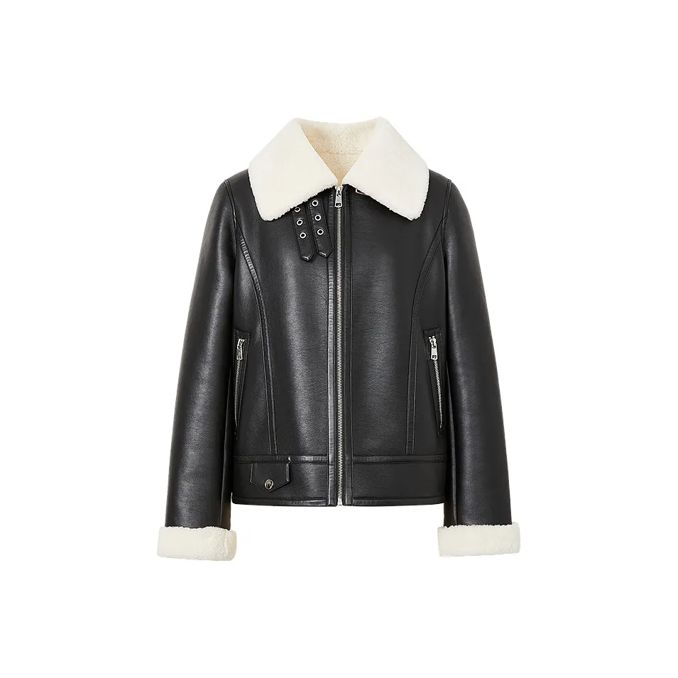 Hopeshow Leather Jacket Women's Black