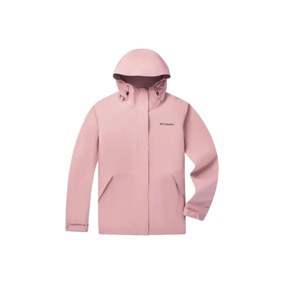 Columbia Outdoor Hiking Waterproof And Warm Windbreaker Jacket Women's Cherry Blossom Pink