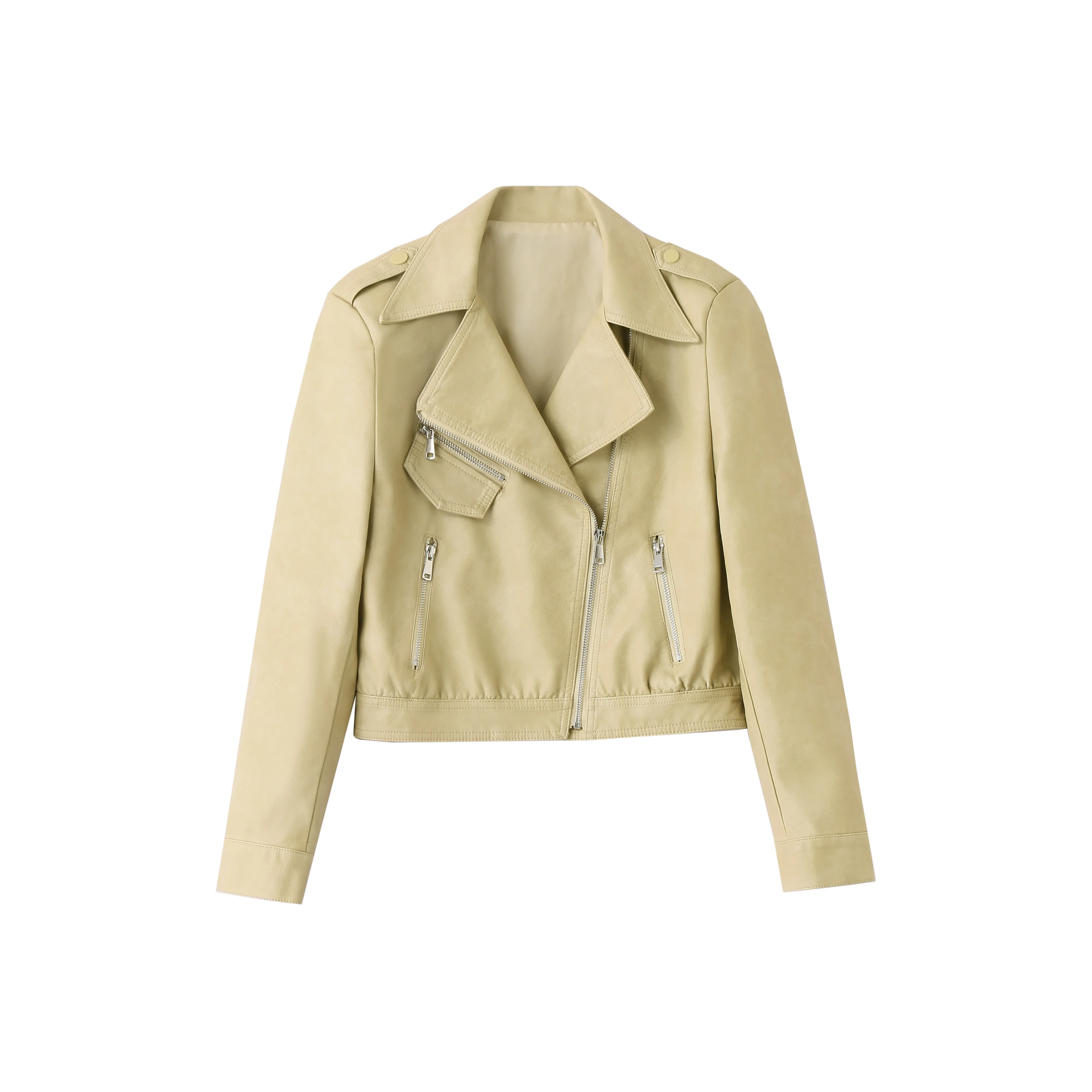 Yi Mengyuan Кожа Куртка Женская