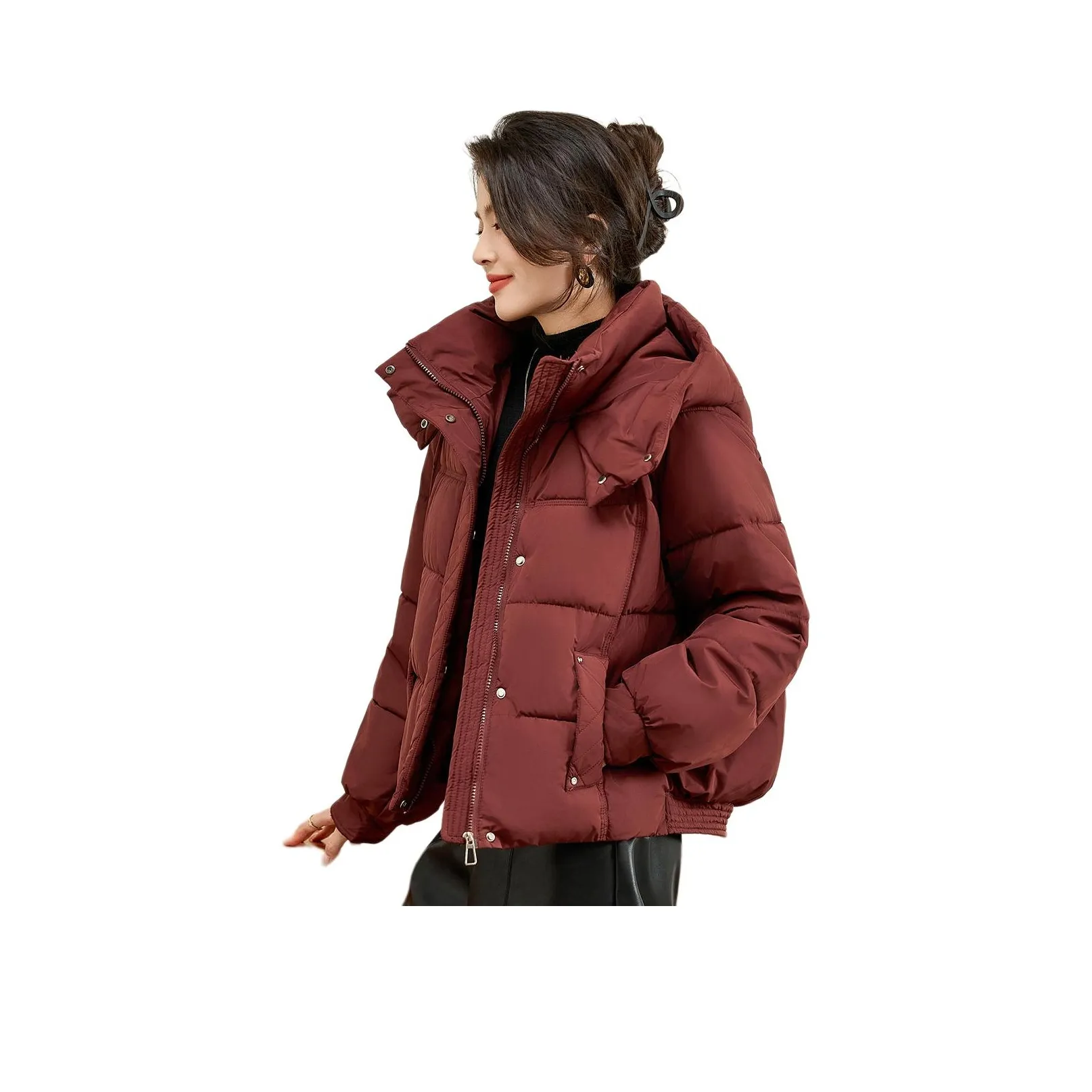 CARBAMMI Хлопковый пуховик женский фуксия