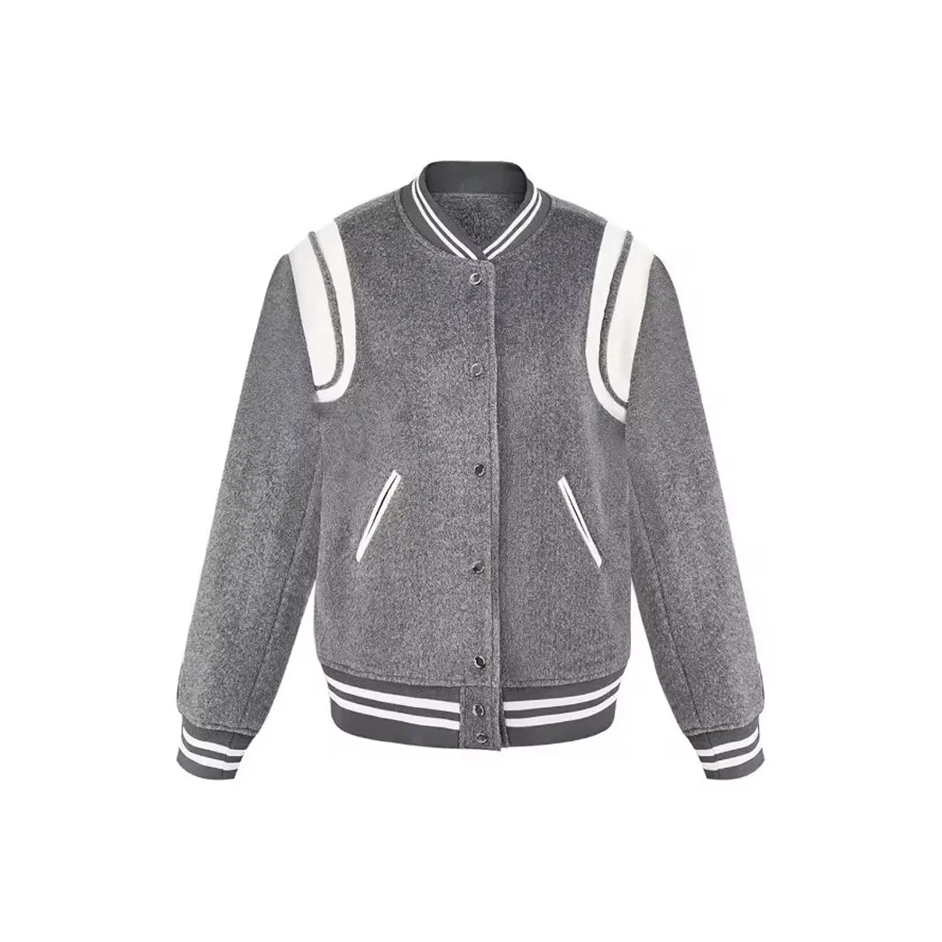 KUNZHUDAXIANG Baseball Jacket Women's Gray