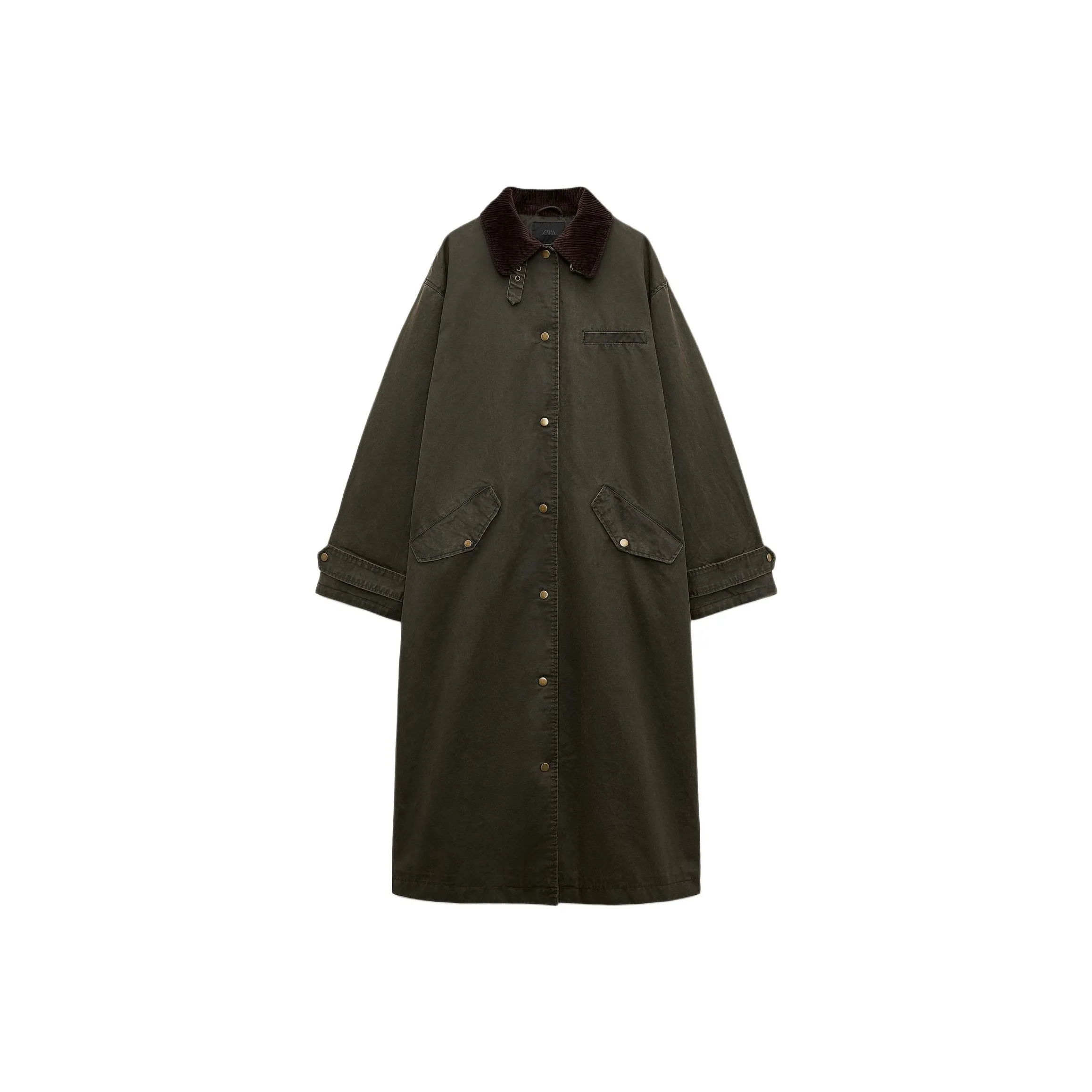 ZARA Trench Coat Women's Moss Green