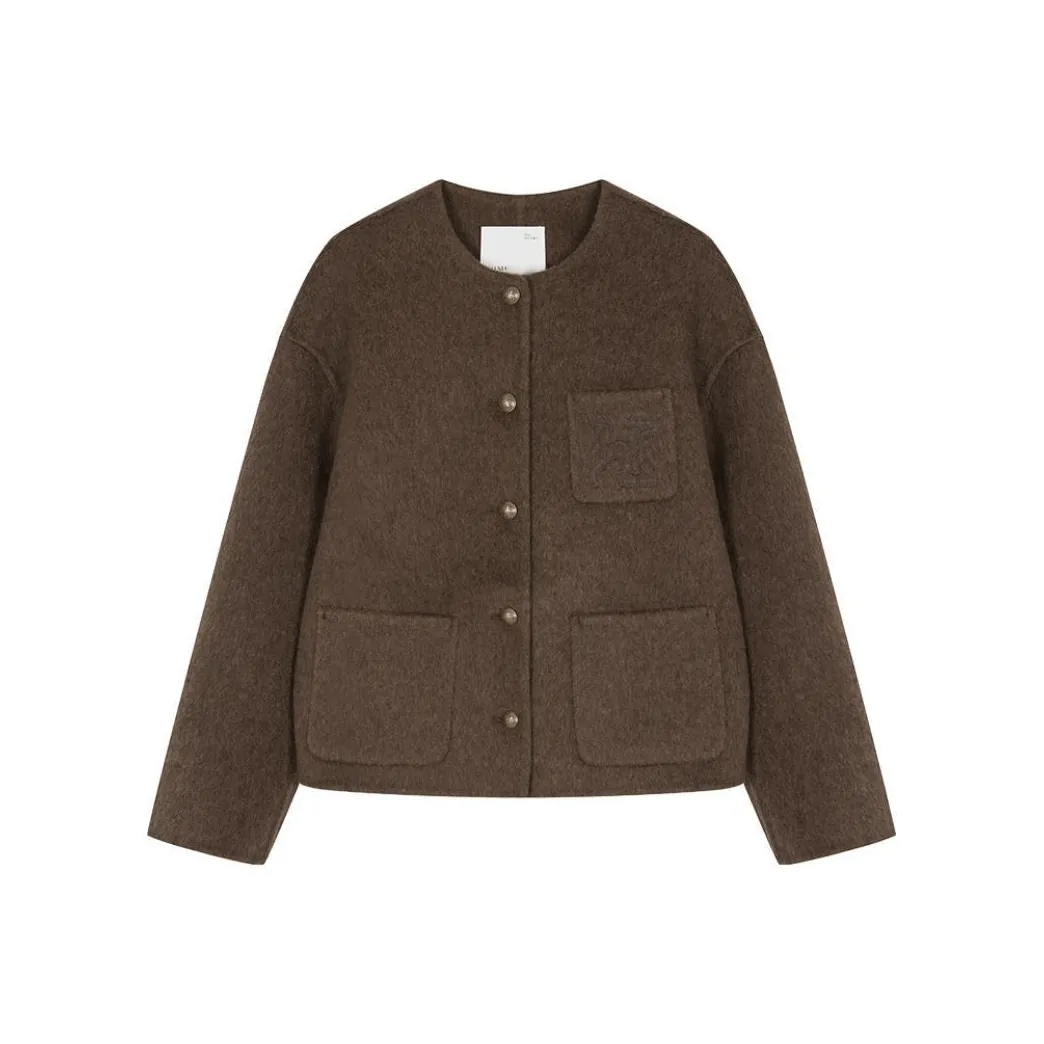 IHIMI Пальто Женское Масляное Каштаново-коричневое