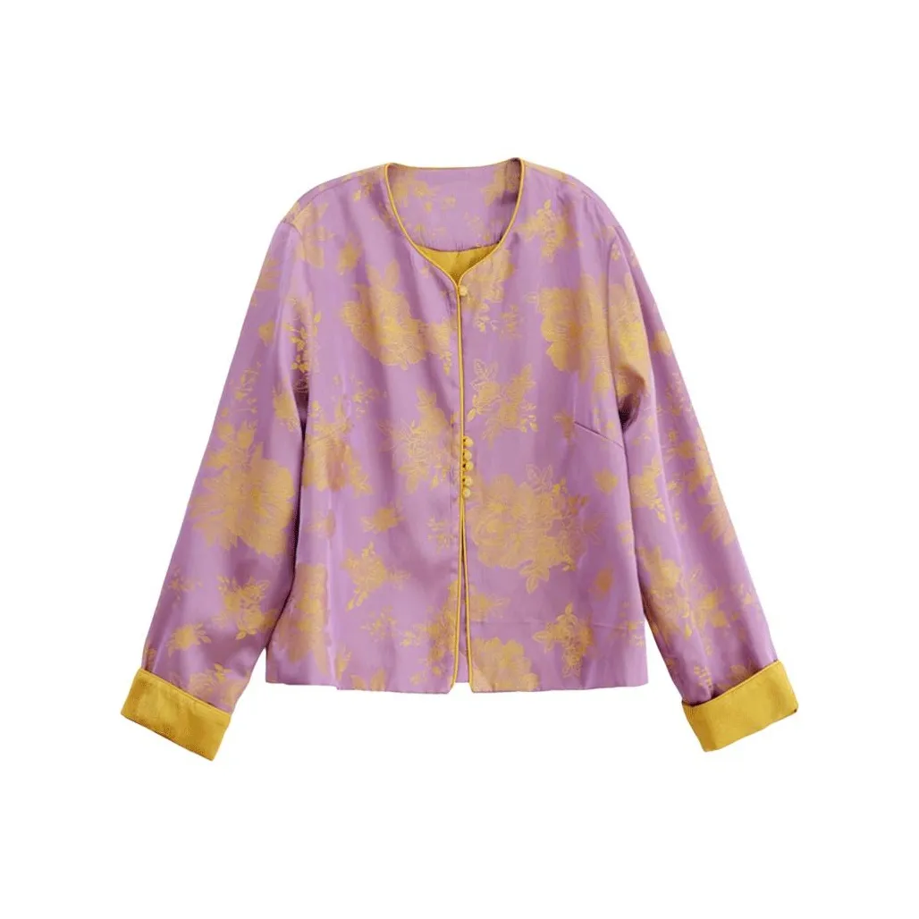 Aoaifu Весенний Осенний Бизнес Костюм Пальто Унисекс Фиолетовый