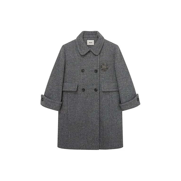 D'zzit Средне-серое Женское Пальто