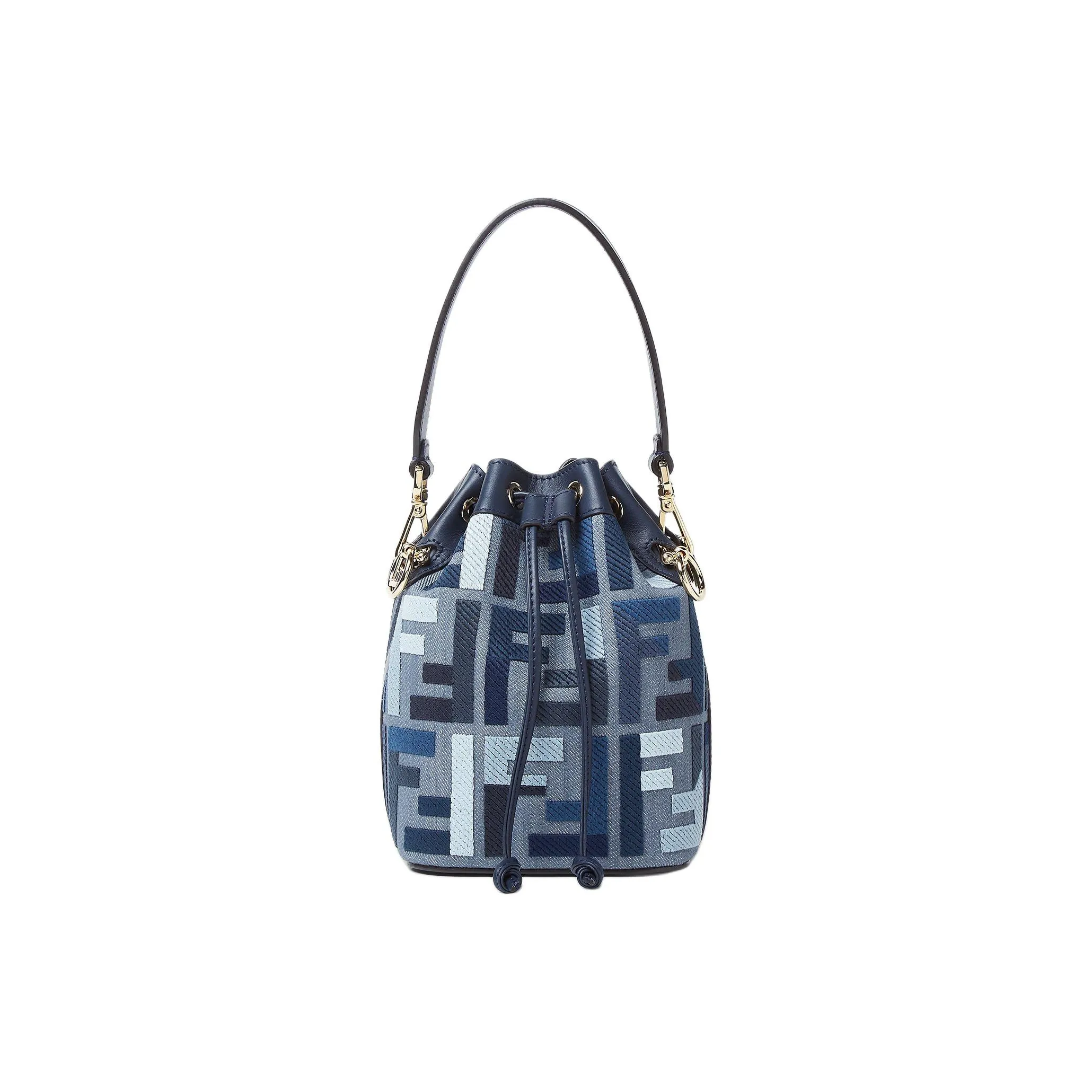 FENDI Mon Tresor Canvas Bucket Bag, Shoulder Bag, Crossbody Bag, Handbag Mini Women
s Blue