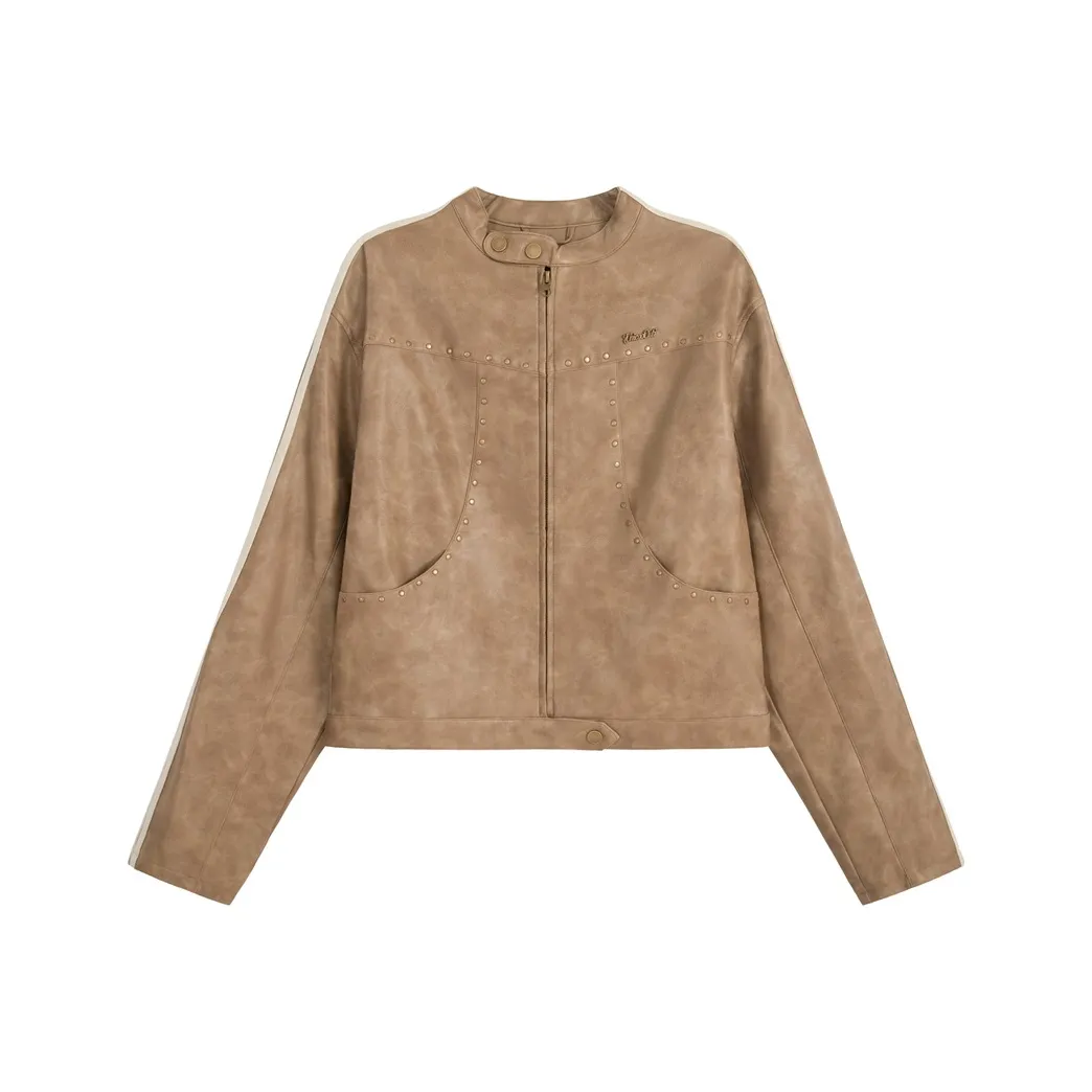 UNIFREE Кожа Куртка Женская Светлый Кофейный