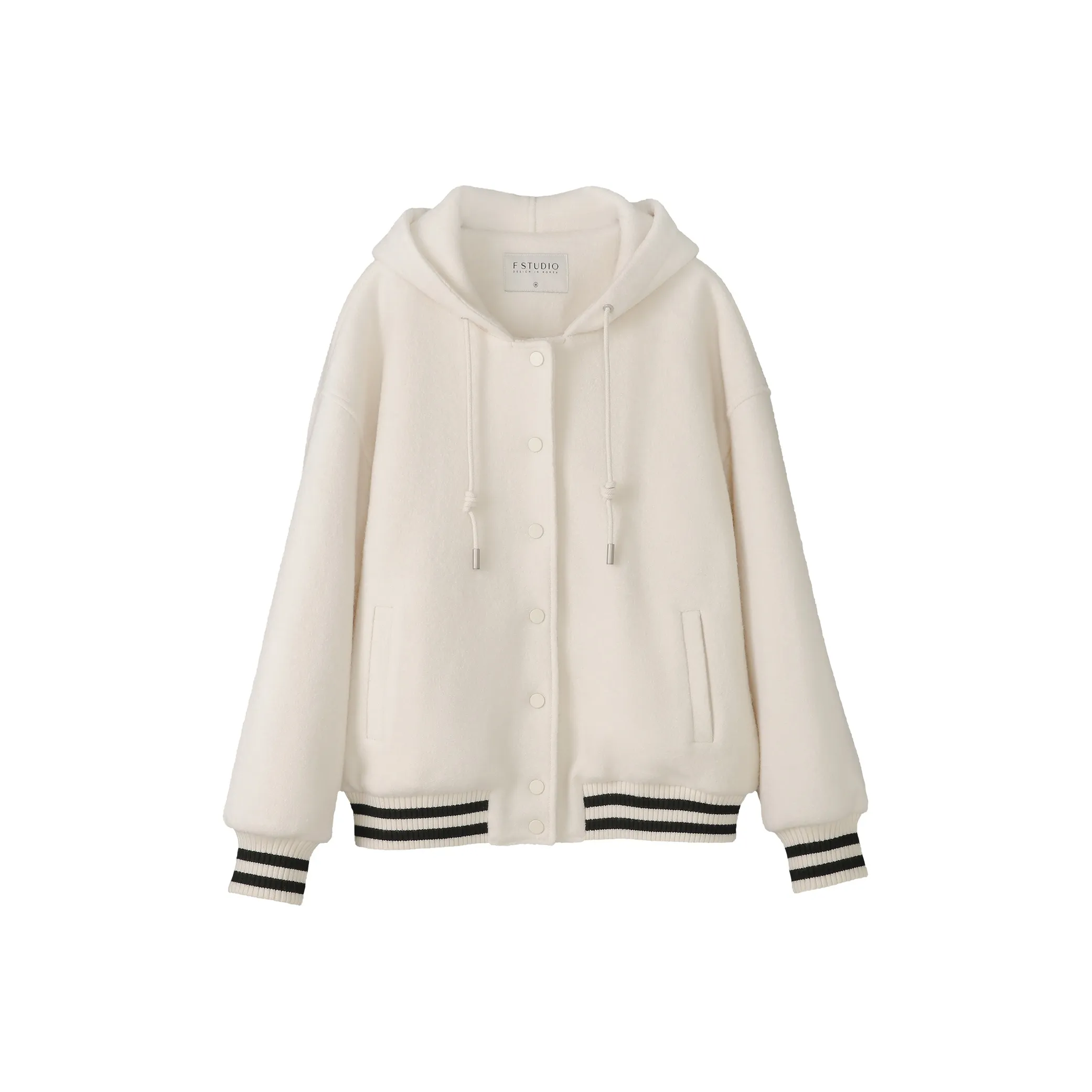 Fstudio Winter Korean Style Hat Casual Thickened With Baseball Jacket Women's White