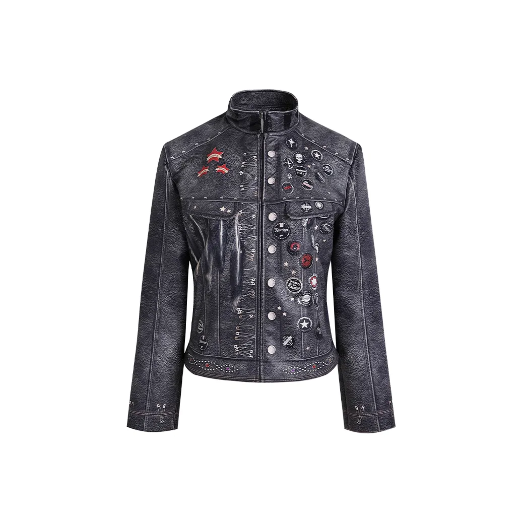 DND4DES Leather Jacket Women's Purple