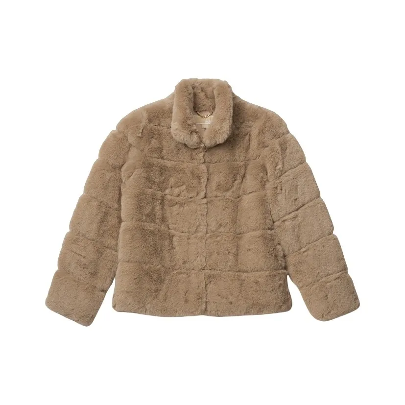 MICHAEL KORS F24 Stand Collar Fuzzy Velvet Jacket Women's