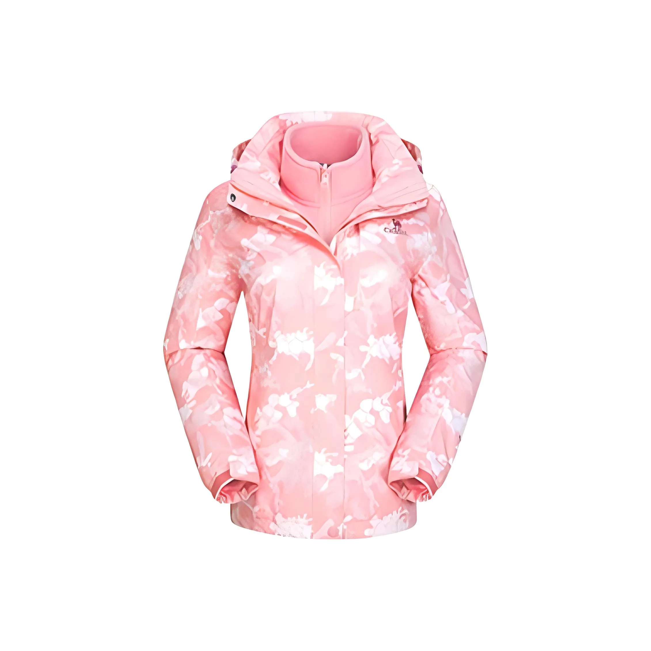 CAMEL Водонепроницаемый Ветрозащитный Дышащий Устойчивый к истиранию Термическая ветровка Женский Кораллово-розовый с принтом