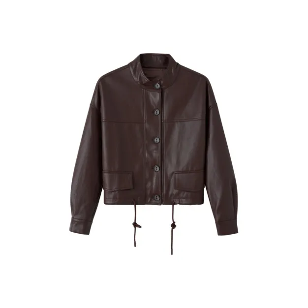 Still Quiet Leather Jacket Women's Burgundy