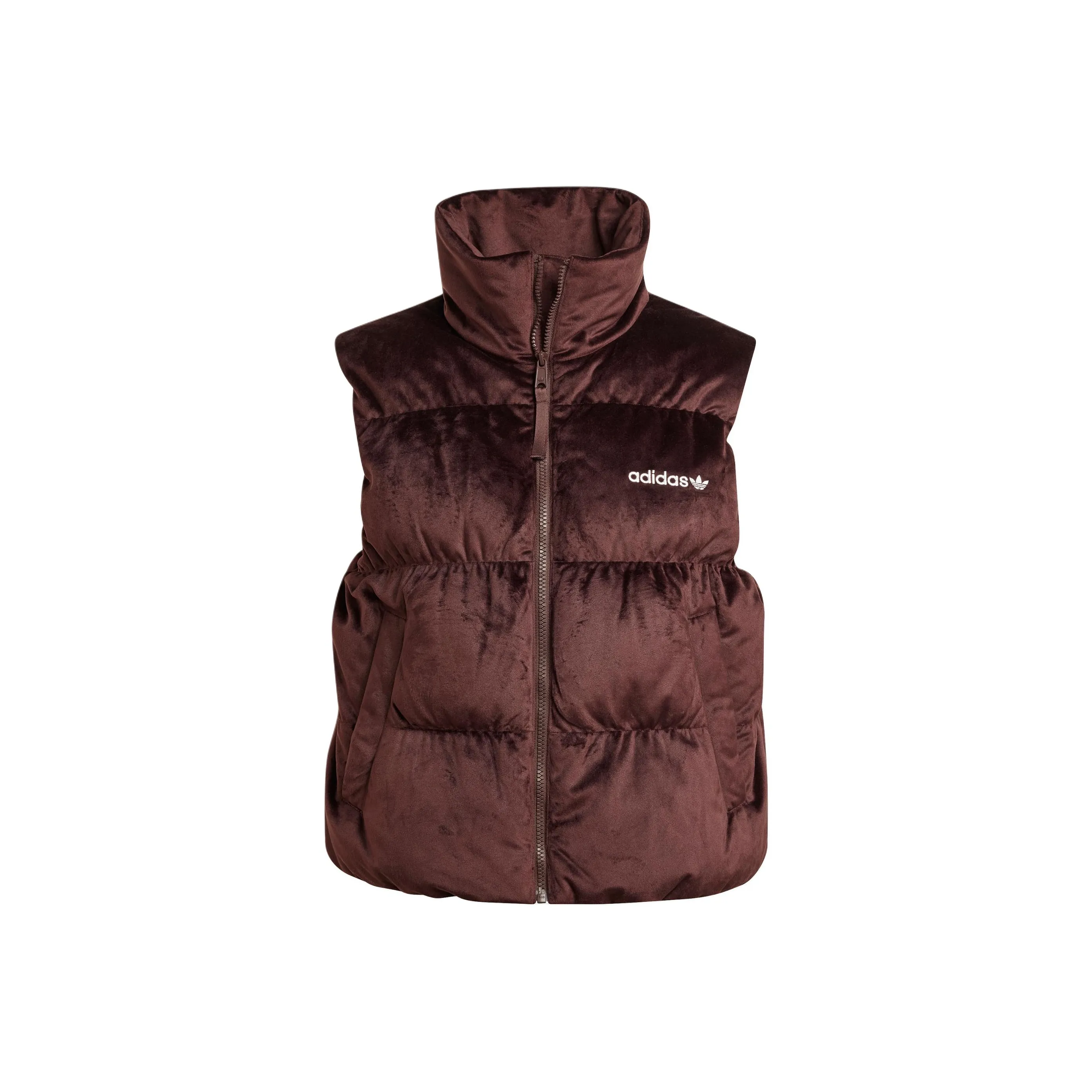 Adidas Originals Regen FW24 Velvet Down Vest Vest Women's Dark Gray Brown