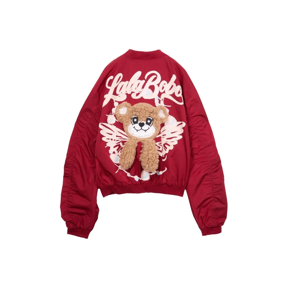 LALABOBO Бейсбольная куртка Женская Красная