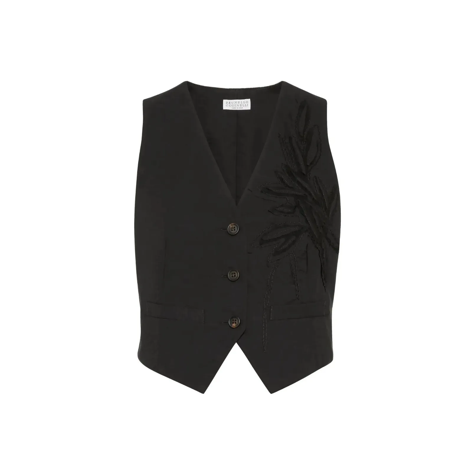 Brunello Cucinelli Herbarium Appliqué V Neck Waistcoat