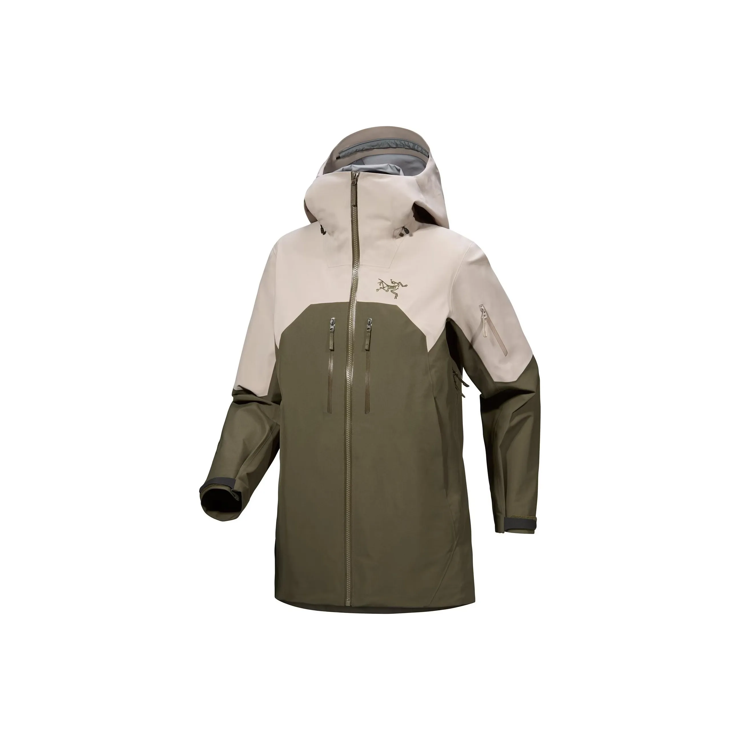 Arcteryx RUSH Water Resistant Windproof Breathable Wear Resistant Lightweight Windbreaker Jacket Women's Green/Apricot