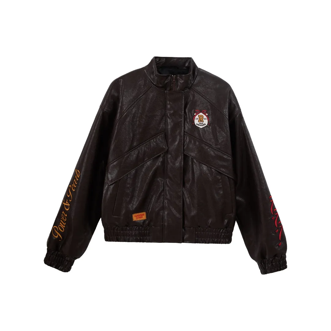 UNIFREE x BETTY BOOP Leather Jacket Women's Brown