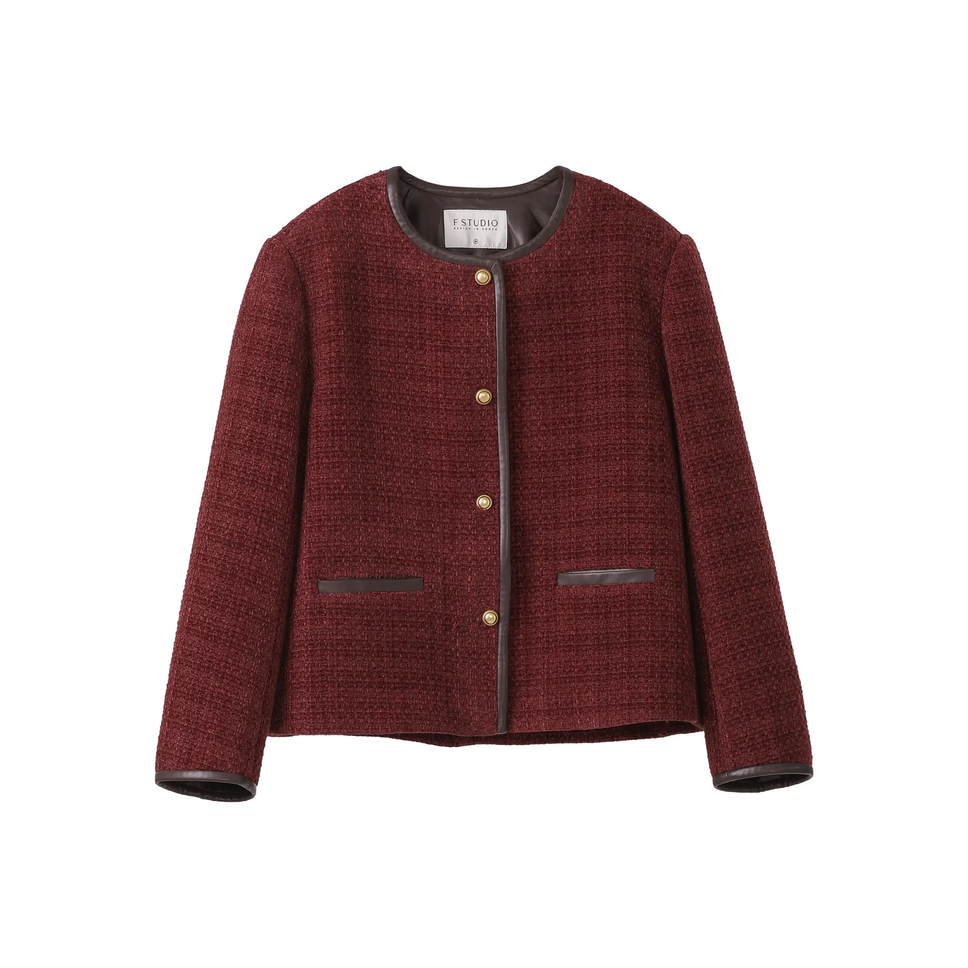 Fstudio Элегантный Коммутирование Укороченная Куртка Женская Красная