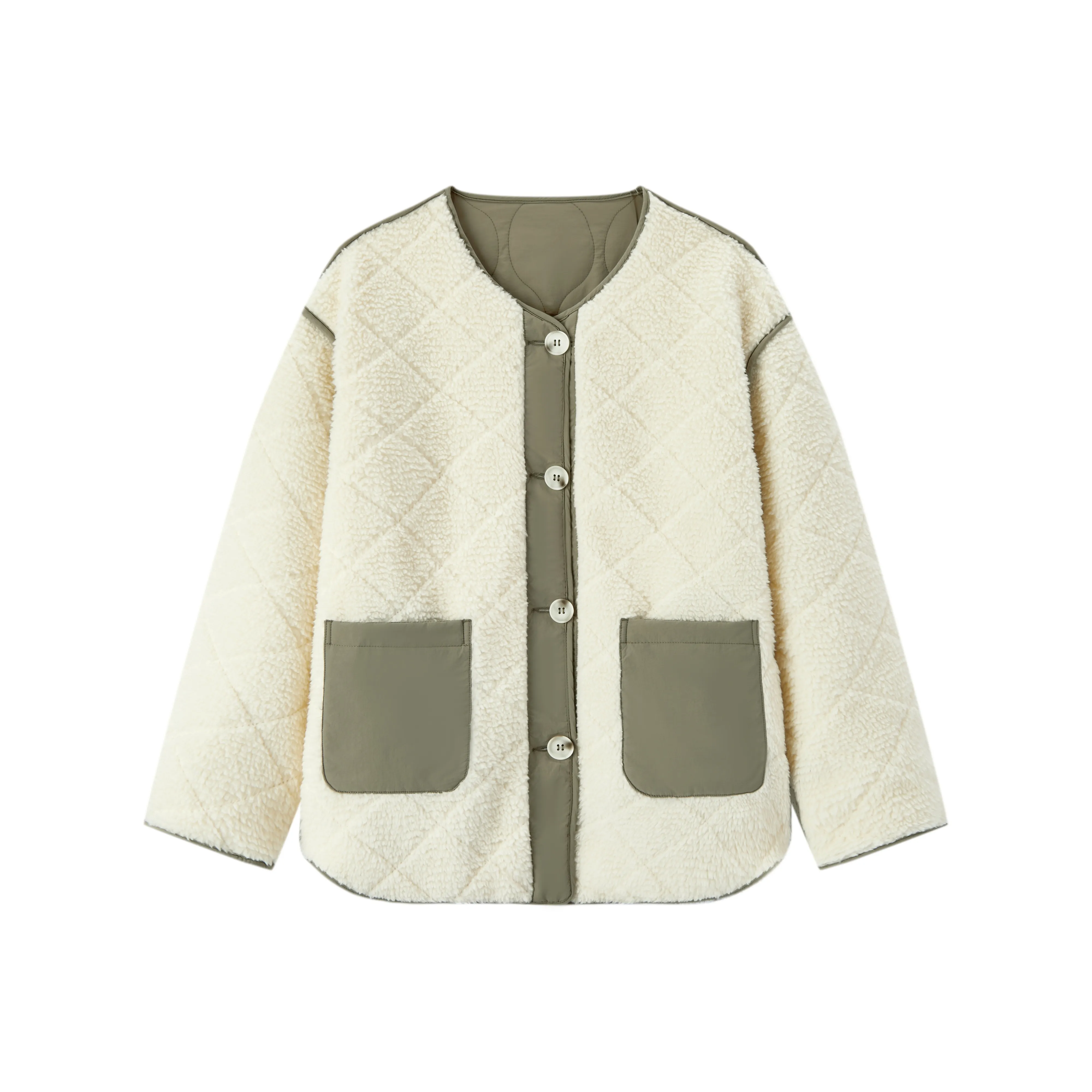 SEM/R Velvet Jackets Women's White Green Tone 00314