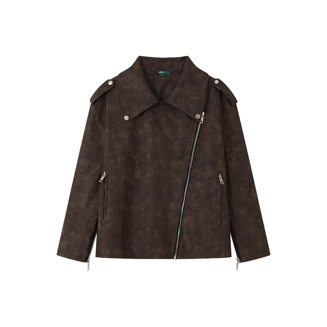LAVA LAND Кожа Куртка Женская Коричневая
