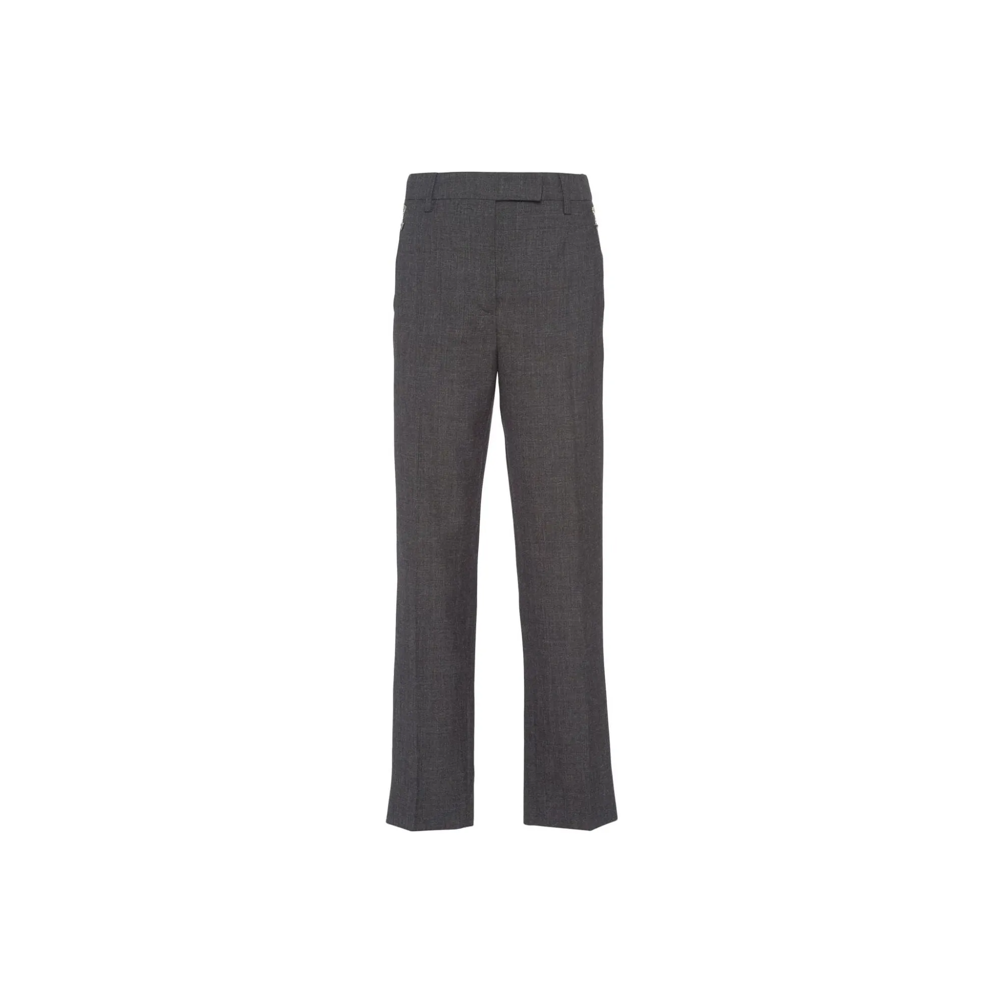 PRADA Mid Rise Zip Pocket Cropped Trousers